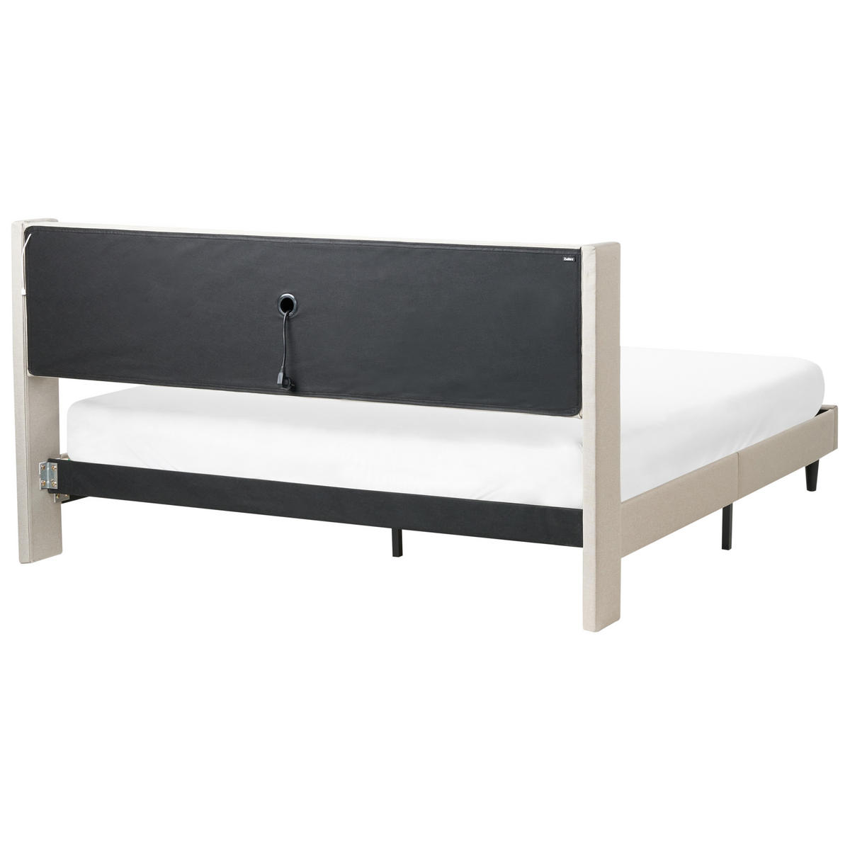 BETT mit LED 180/200 cm Stoff Hellbeige Beaulieu - Beige, Textil (180/200cm) - Beliani