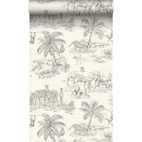 TAPETE Dschungeltiere 53 cm x 10.05 m - Beige, Papier (53/1000cm) - Origin Wallcoverings