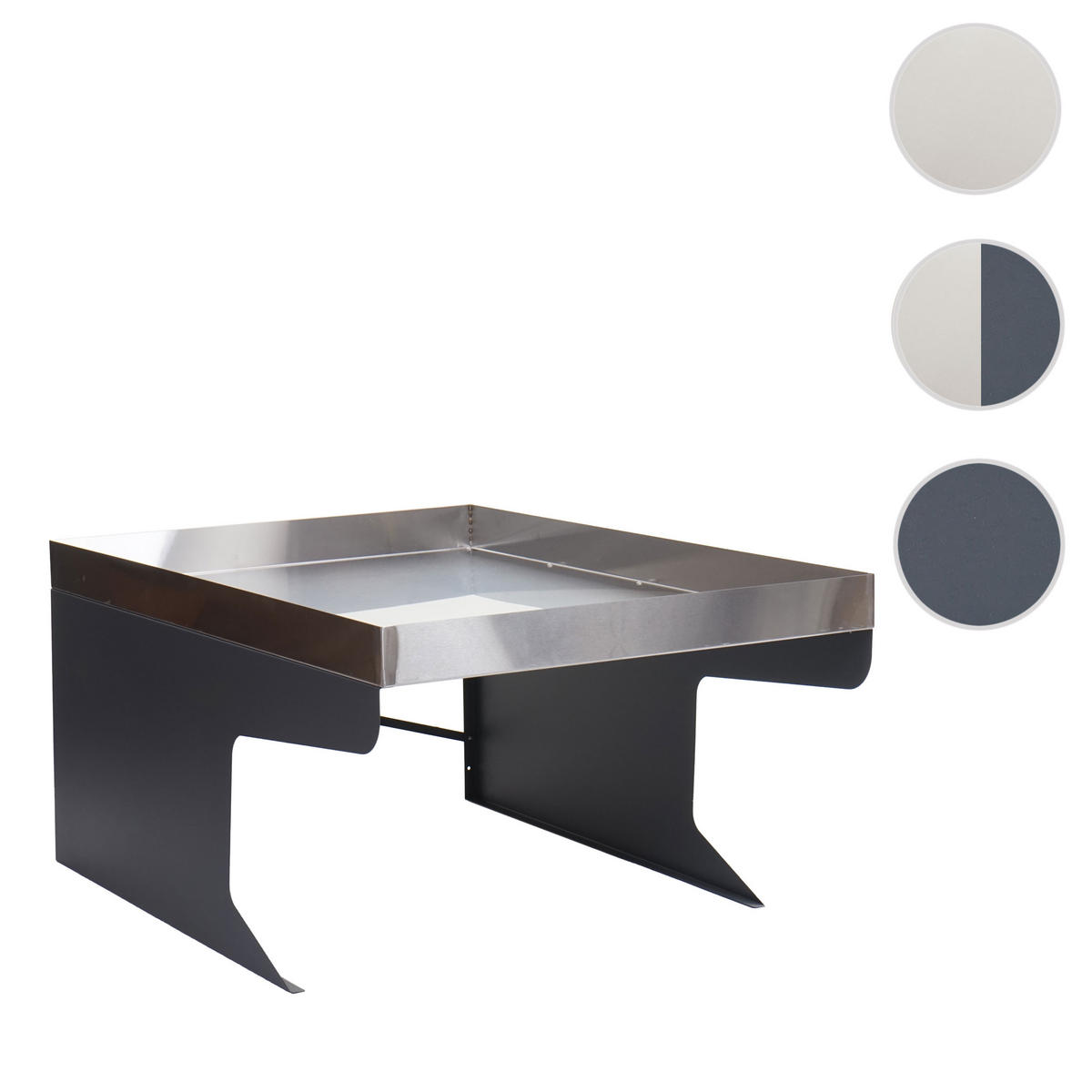 XL MÄHROBOTERGARAGE PFLANZKASTEN Silber, Grau - Silberfarben/Grau, Metall (70/47/100cm) - MCW