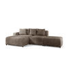ECKSOFA Megan Xs In Poso - Mokka, Holzwerkstoff/Textil (304/165cm) - Fun Möbel