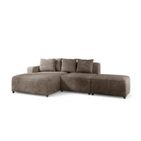 ECKSOFA Megan Xs In Poso - Mokka, Holzwerkstoff/Textil (304/165cm) - Fun Möbel
