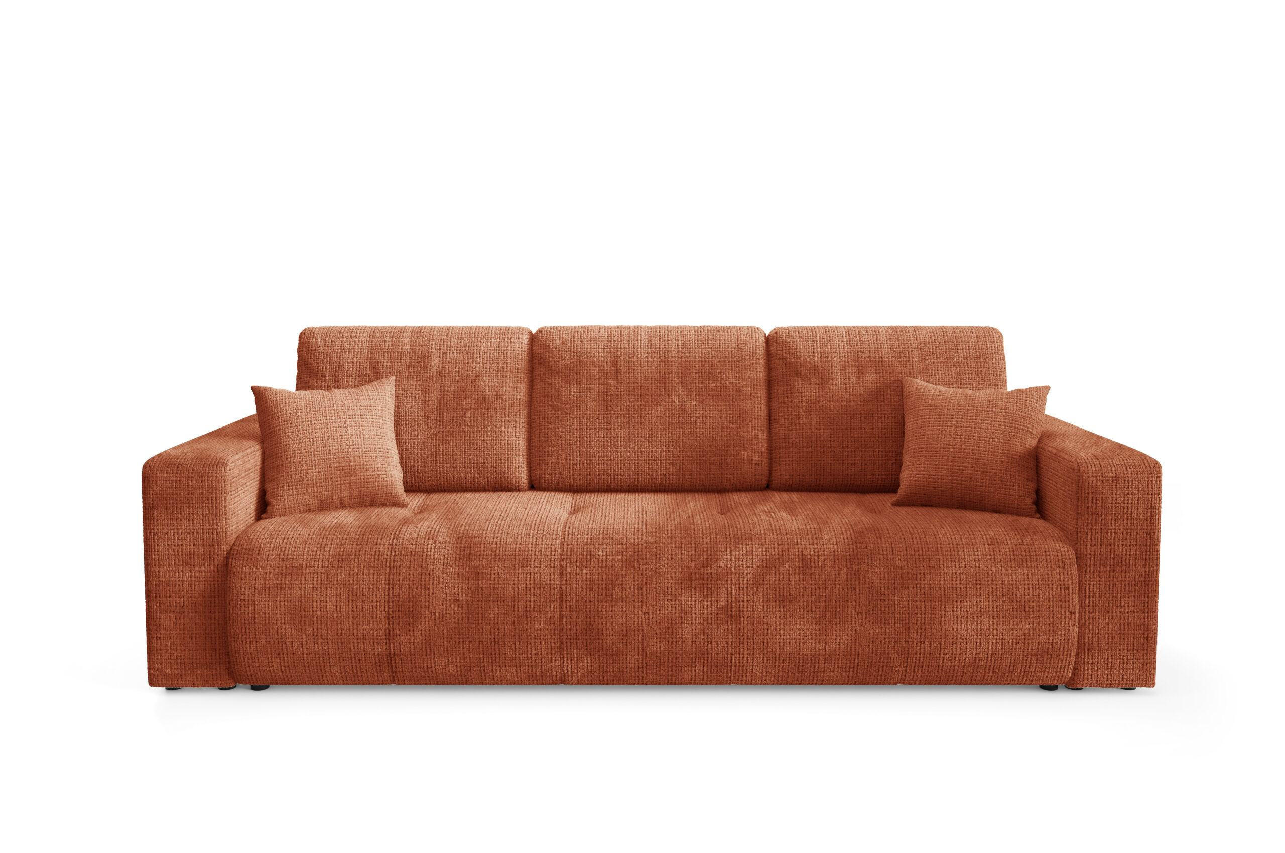 SCHLAFSOFA mit Bettkasten Orange - Orange, Textil (244/70/92cm) - Furnisell
