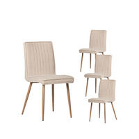 ESSZIMMERSTUHL Mika Beige 44 cm x 86 cm 4er-Set - Beige, Textil (44/86/57cm) - Klast Home