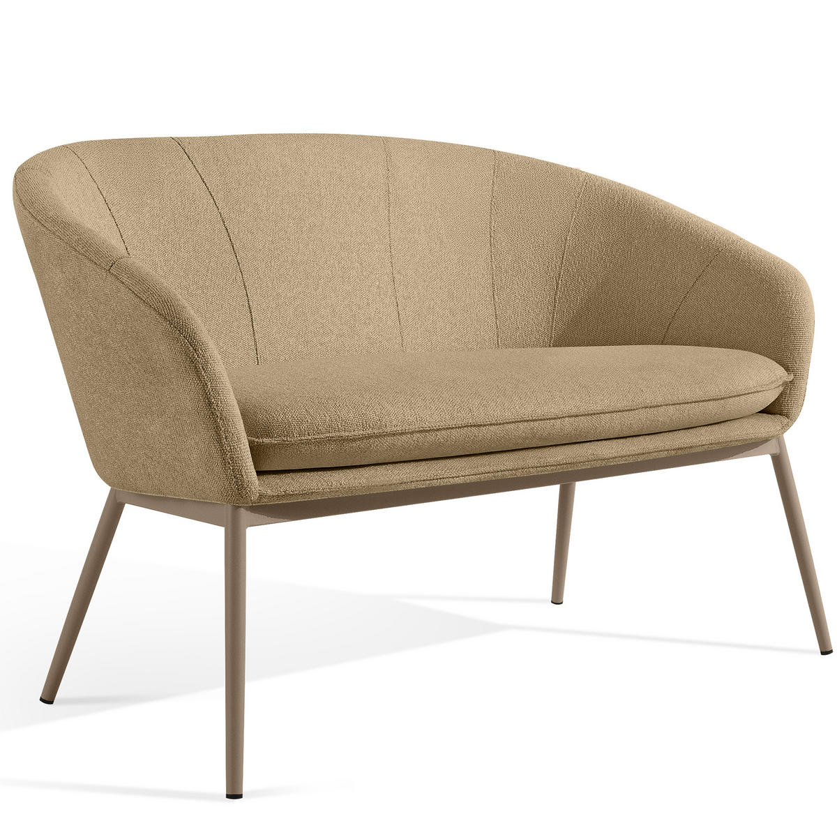 GARTENMÖBELSET SOLIS Gartenlounge-Set, warm beige/beige - Beige, Textil/Metall - KONSIMO®