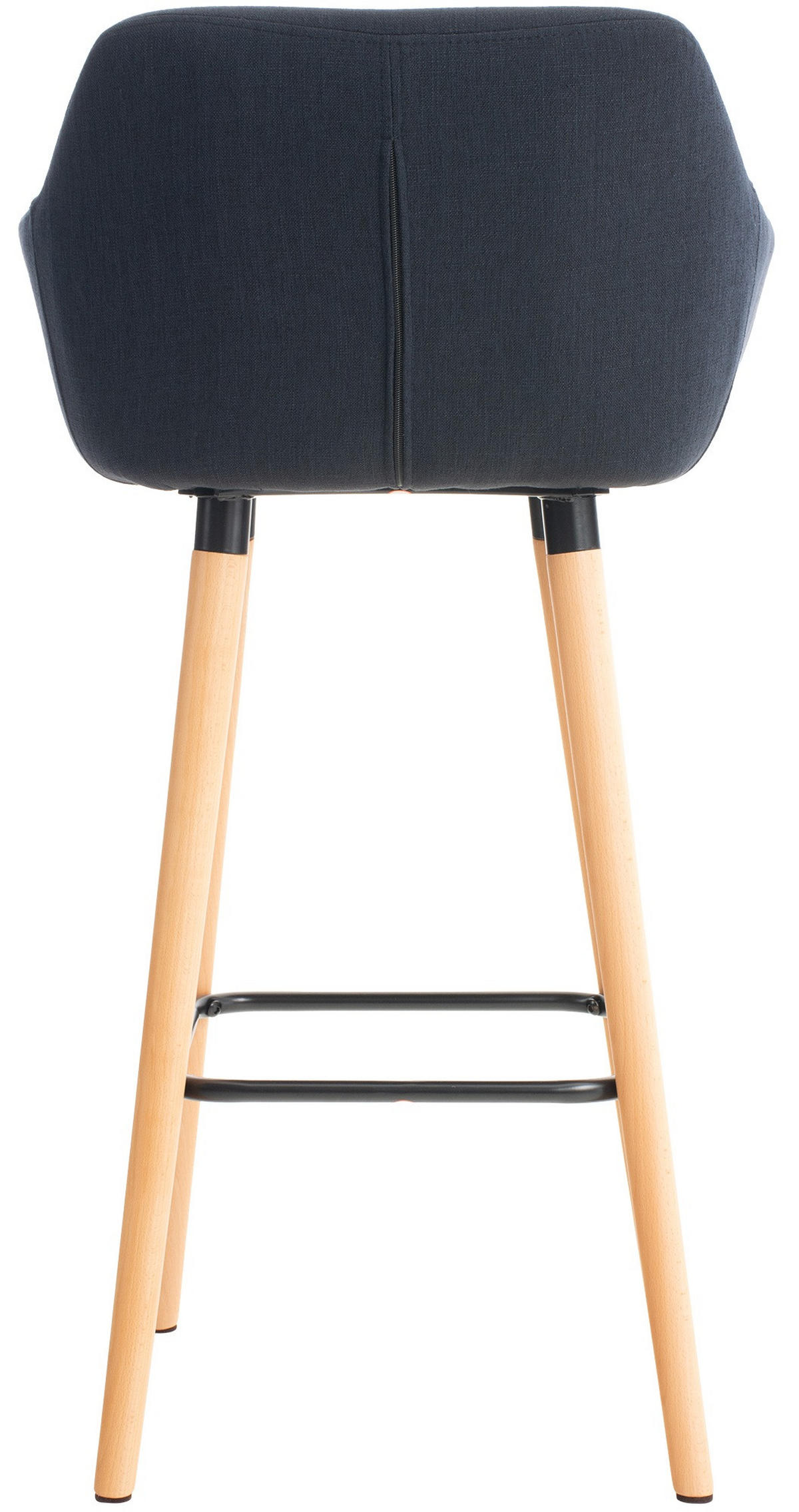 BARHOCKER mit Lehne Schwarz VILO Stoffbezug 99x55x46 cm - Schwarz, Holz/Textil (55/99/46cm) - DELUKE
