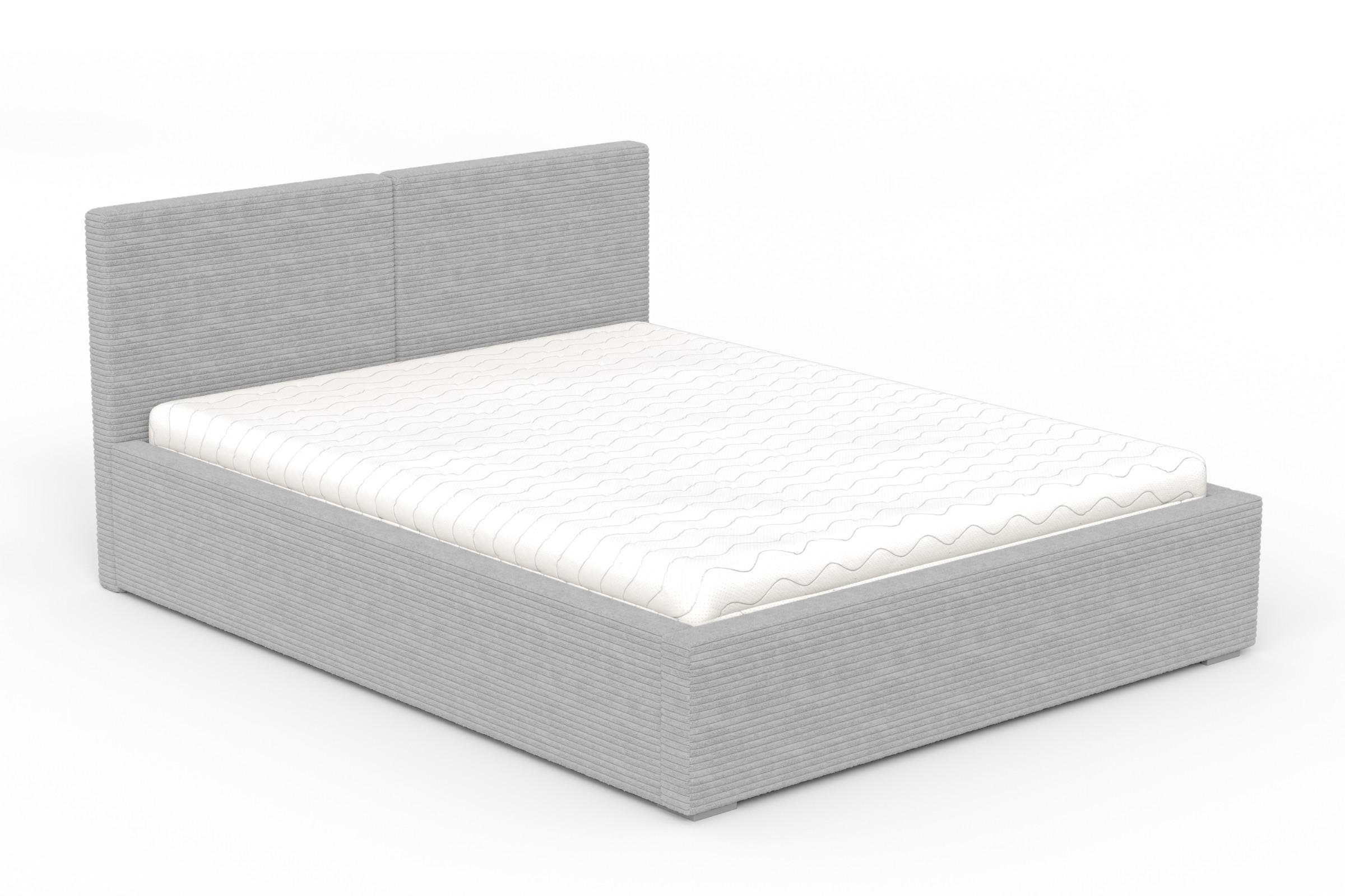 POLSTERBETT VENA 200/200 in Cord Hellgrau - Hellgrau, Holzwerkstoff/Textil (200/200cm) - Deine Möbel 24