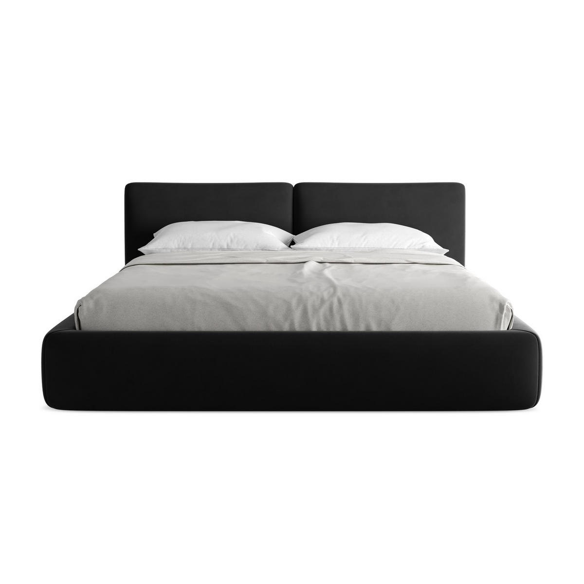 POLSTERBETT mit Bettkasten und Lattenrost 200x228 Schwarz - Schwarz, Kunststoff/Textil (180/200cm) - LaMiaSofa