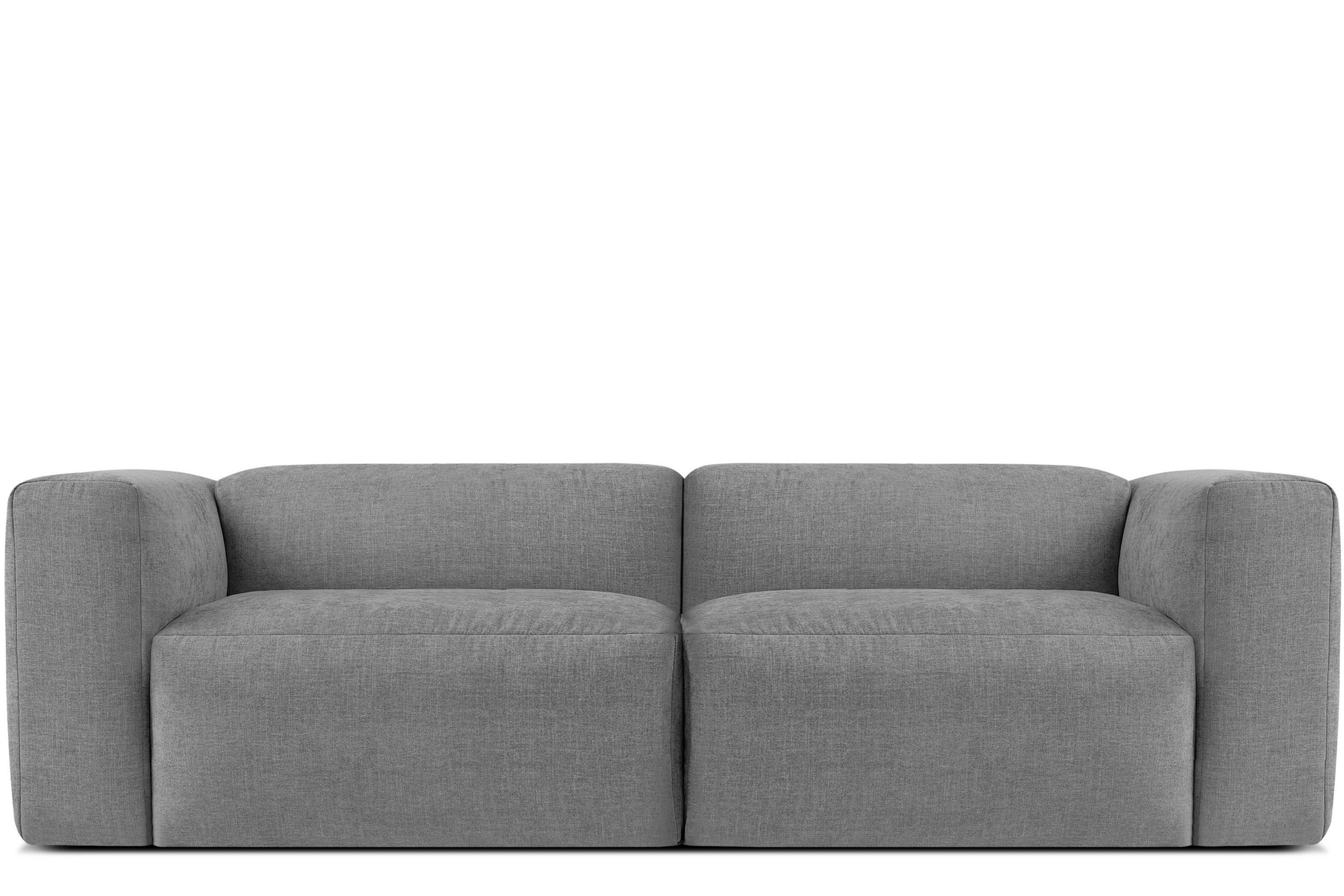 2,5-SITZER-MODULSOFA BUFFO mit extrem weicher und bequemer Sitzfläche, Gewebestoff, hell aschfahl - Hellgrau/Grau, Textil (250/73/96cm) - KONSIMO®