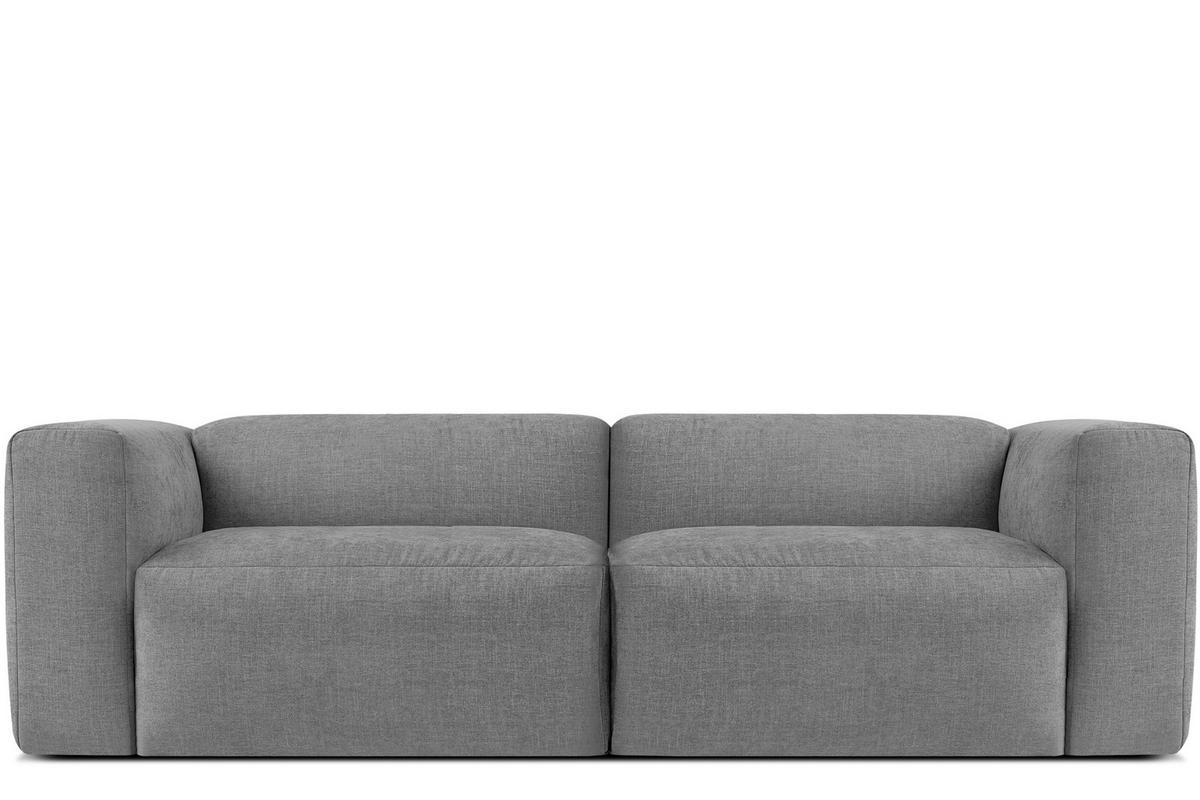 2,5-SITZER-MODULSOFA BUFFO mit extrem weicher und bequemer Sitzfläche, Gewebestoff, hell aschfahl - Hellgrau/Grau, Textil (250/73/96cm) - KONSIMO®