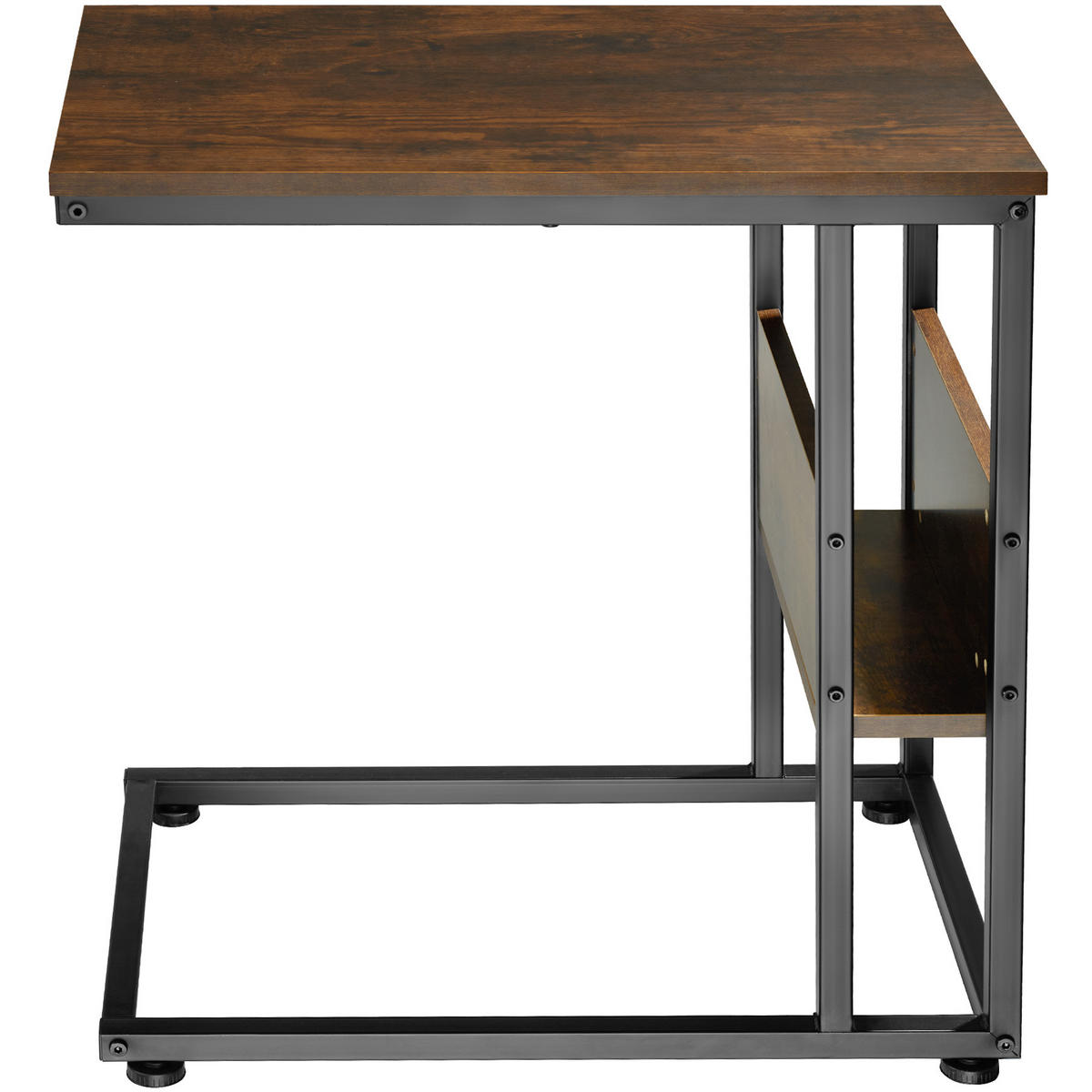 BEISTELLTISCH Wigan,55 x 36,5 x 60 cm,Industrial Holz dunkel, rustikal - Rostfarben, Holz (55/36.5/60cm) - tectake