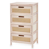 KOMMODE Wiener Geflecht 4 Schubladen - Braun, Holz (40/73/29cm) - Giftdecor