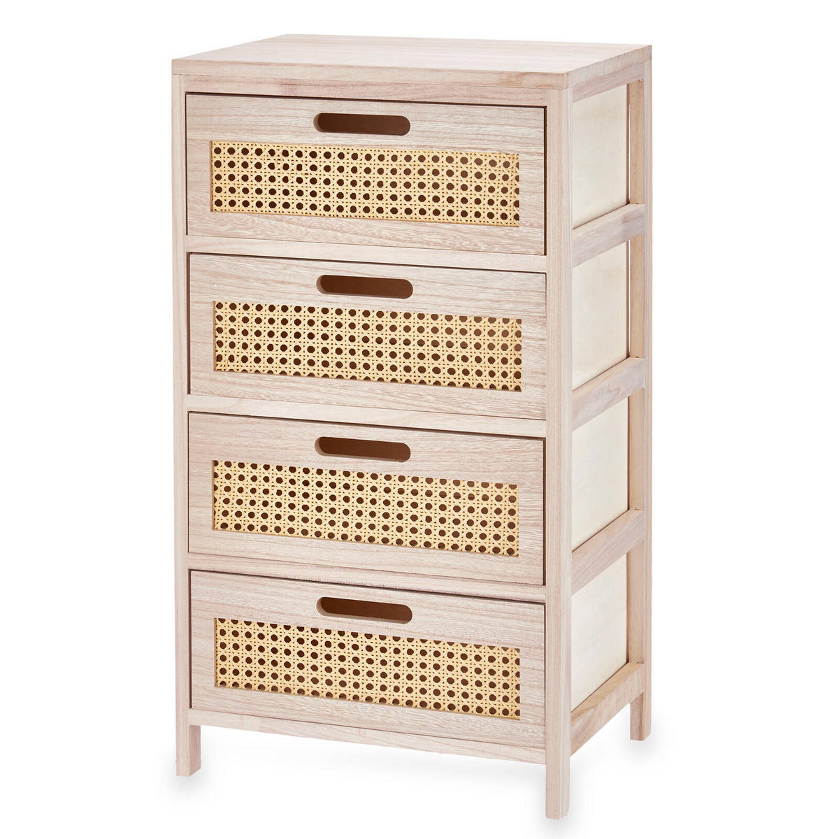 KOMMODE Wiener Geflecht 4 Schubladen - Braun, Holz (40/73/29cm) - Giftdecor
