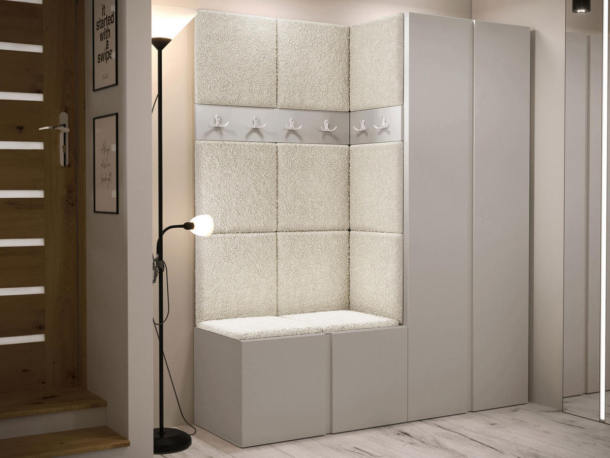 GARDEROBEN-SET Orion III - Kaschmir/Creme, Holzwerkstoff/Kunststoff (158/186/46cm) - MIRJAN24