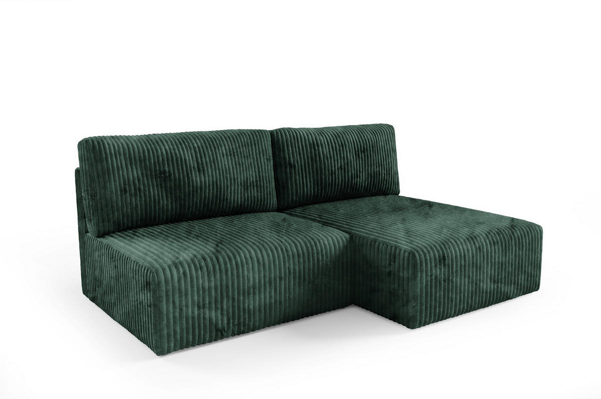ECKSOFA Natalia Xs - Grün, Holzwerkstoff/Textil (210/149cm) - Fun Möbel