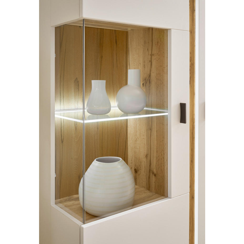 Thumbnail - Furn.Design Wohnwand, Weiß, Eiche Wotan, Metall, Nachbildung, 290x170x42 cm, Wohnzimmer, Wohnwände, Anbauwände