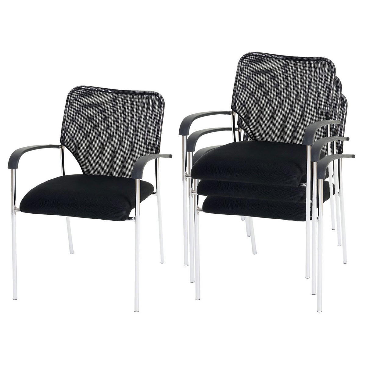 BESUCHERSTUHL Schwarz - Schwarz, Textil (55/83/60cm) - MCW