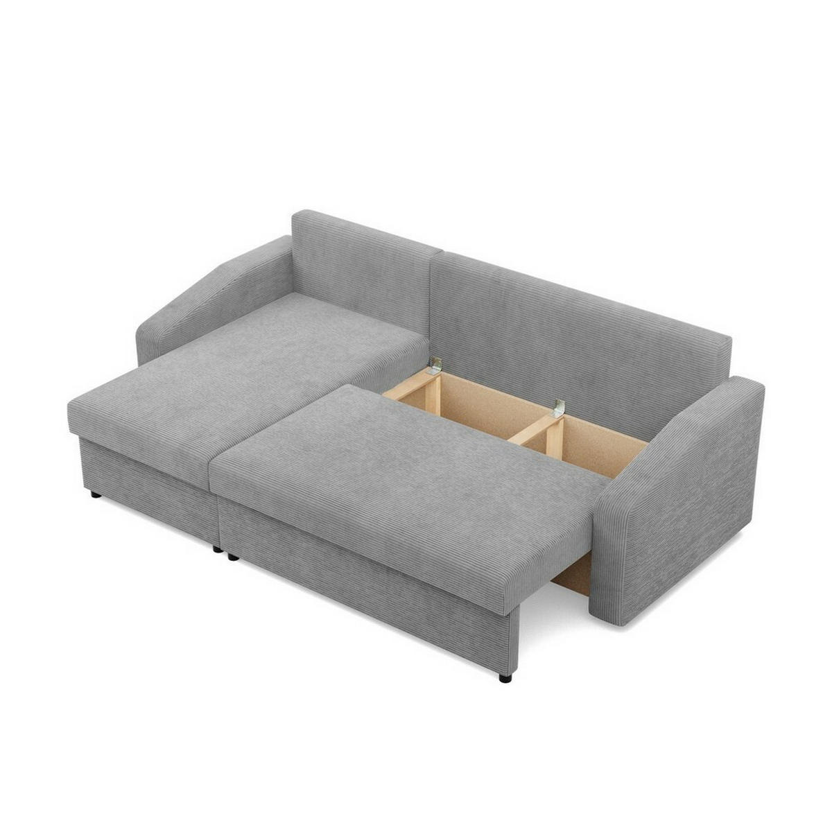 ECKSOFA Neo mit abgeschrägter Armlehnen hellgrau - Hellgrau, Textil (231/140cm) - SIMKAM Furniture