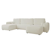 WOHNLANDSCHAFT Filo U - Creme/Schwarz, Holz/Kunststoff (374/94/177cm) - MIRJAN24