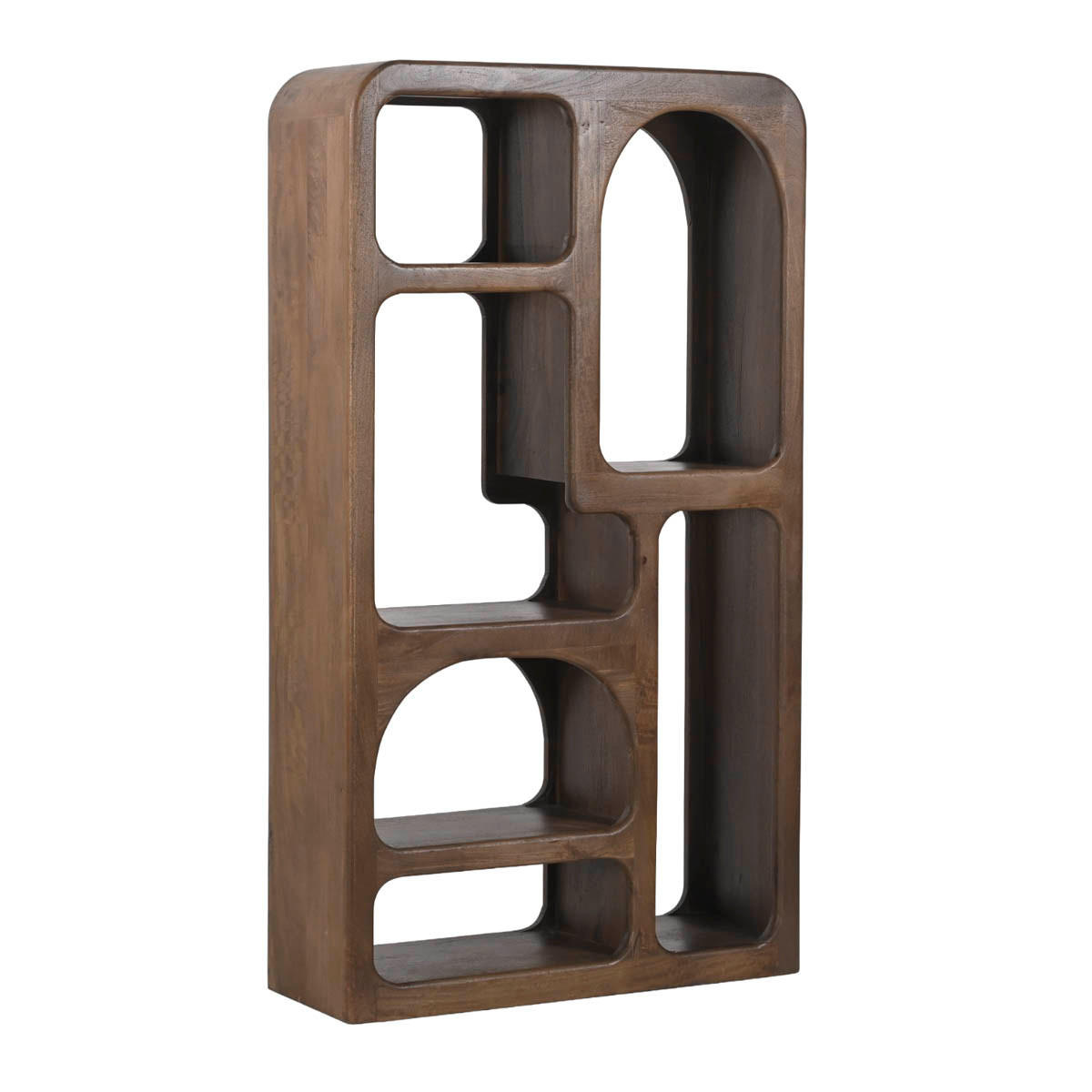 REGAL dunkelbraun Holz 90x34x160 cm - Yuki - Dunkelbraun, Holz (90/160/34cm) - Giga Meubel