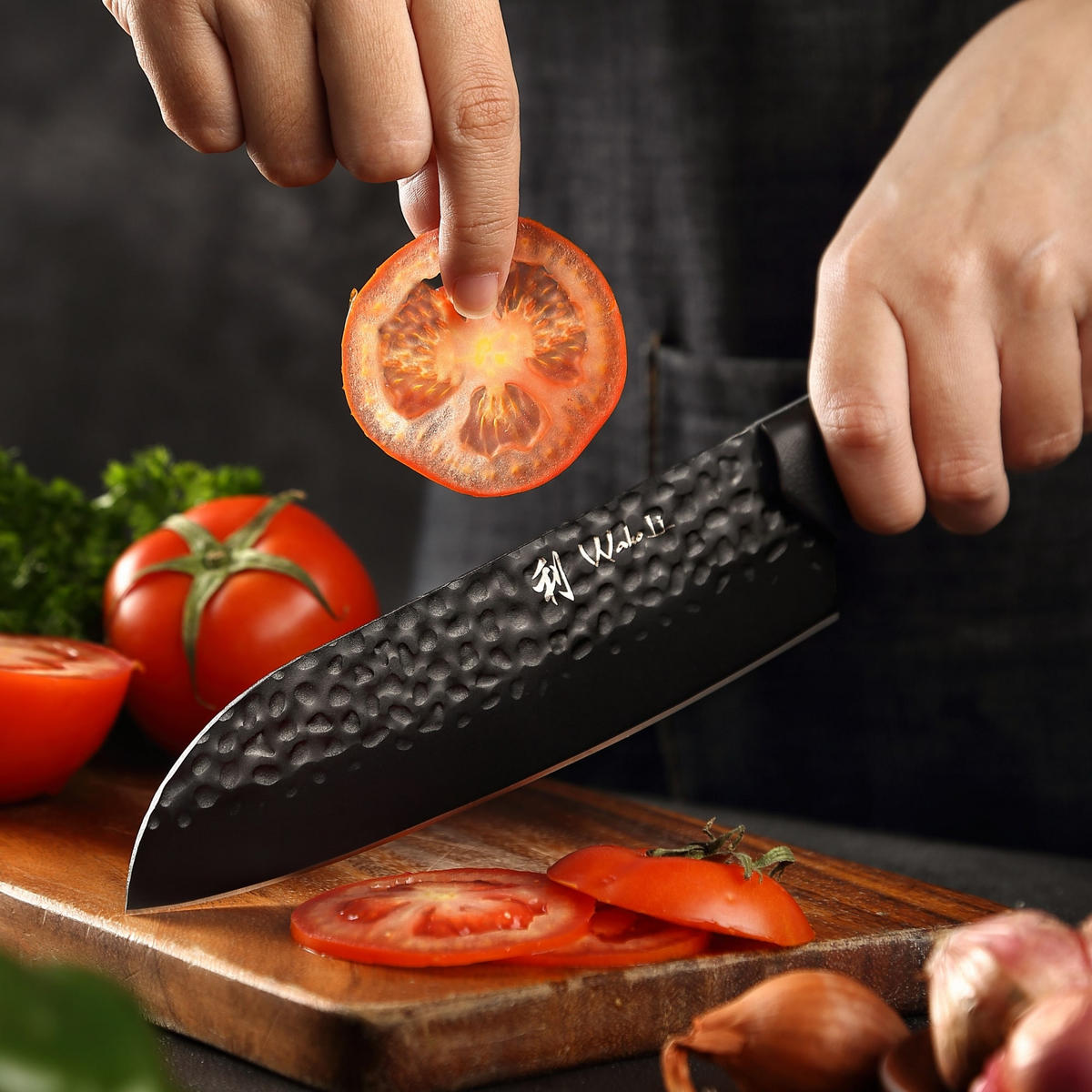 SANTOKUMESSER 18 cm - Schwarz, Metall (31cm) - Wakoli