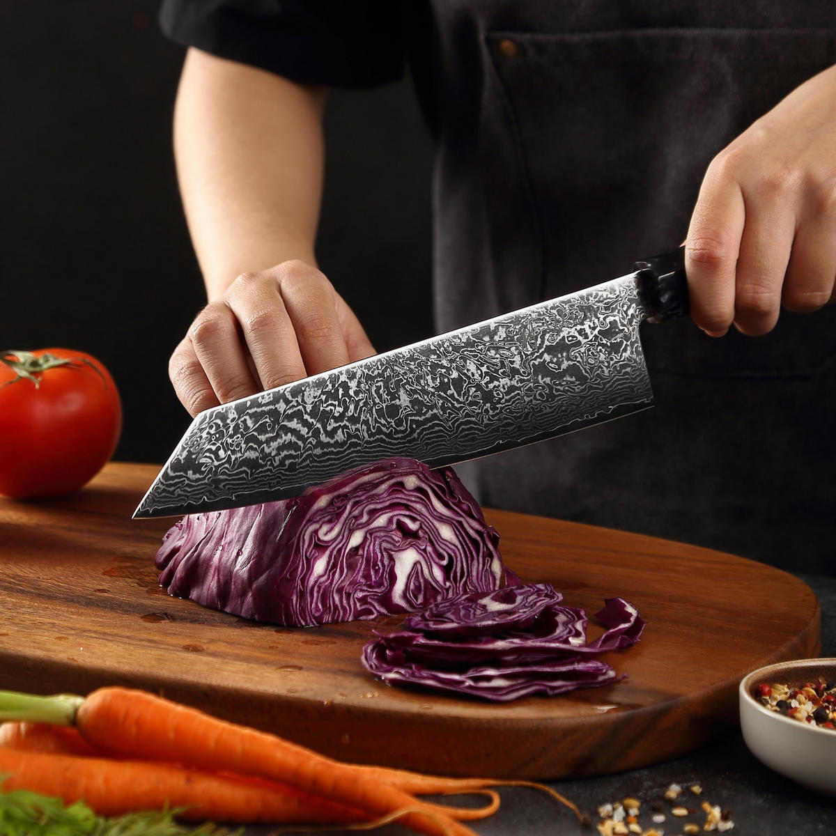 KIRITSUKE Kochmesser 20 cm - Schwarz, Naturmaterialien (35cm) - Wakoli