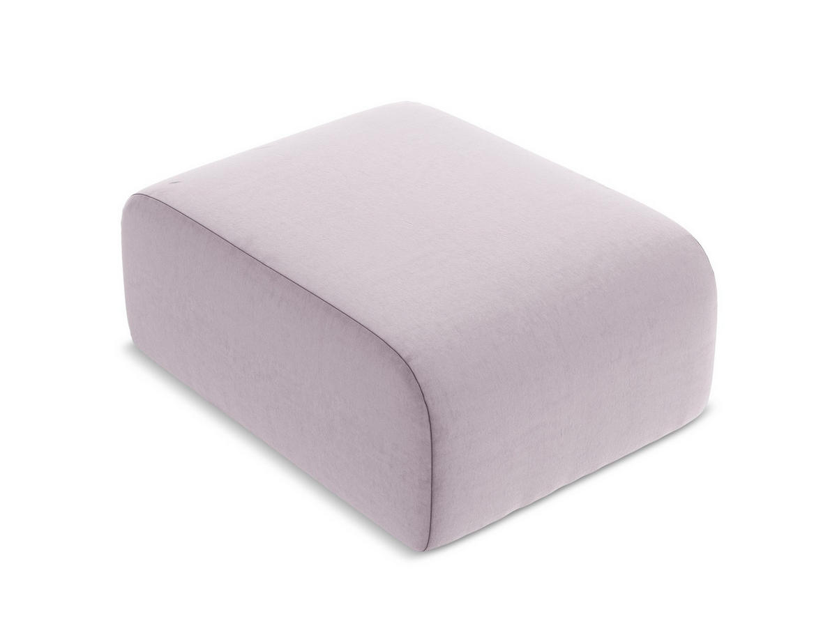 POUF Samt Stoff Violett - Flieder/Schwarz, Holzwerkstoff/Kunststoff (72/42/94cm) - Makamii