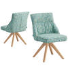 ESSZIMMERSTUHL TALINA 2er-Set - Türkis, Holz/Textil (49/84/62cm) - DUBI Möbel
