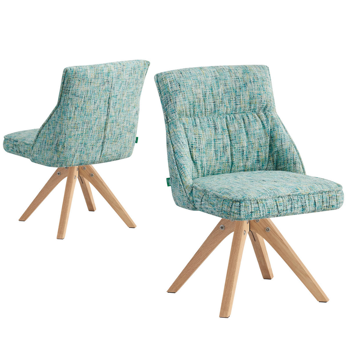 ESSZIMMERSTUHL TALINA 2er-Set - Türkis, Holz/Textil (49/84/62cm) - DUBI Möbel
