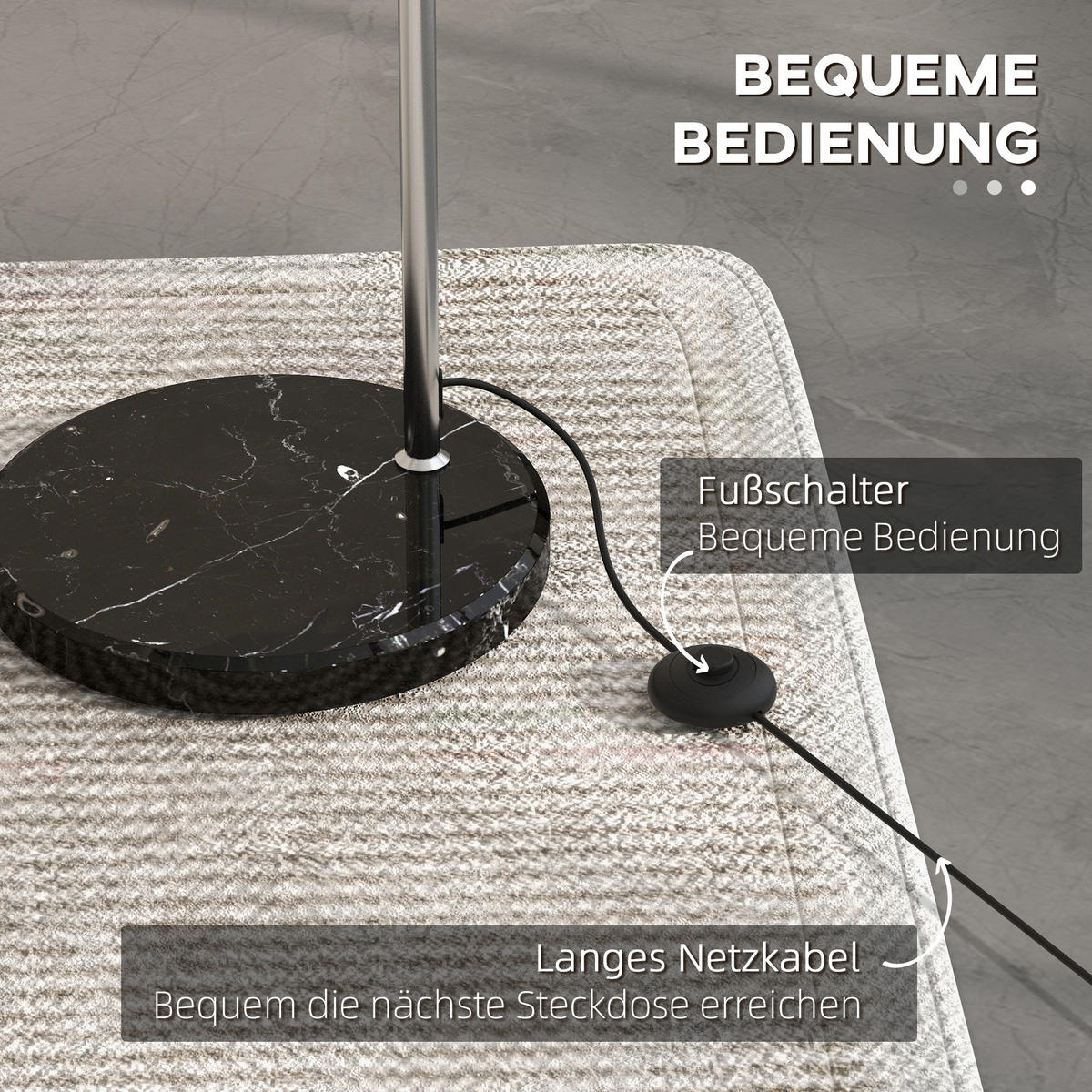 STEHLAMPE höhenverstellbar, schwenkbar Stehleuchte exkl. Leuchtmittel - Silberfarben, Metall (115/30/180cm) - HOMCOM