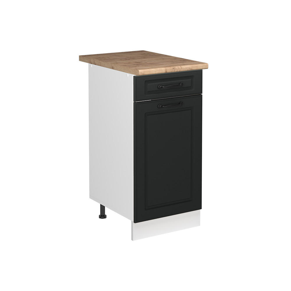 DULAP DE BAZĂ PENTRU CHIUVETĂ R-Line, Casă de țară antracit/Alb, 40 cm blat de lucru Stejar auriu
