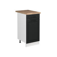 SPÜLENUNTERSCHRANK R-Line, Anthrazit Landhaus/Weiß, 40 cm Arbeitsplatte Goldkraft Eiche - Anthrazit/Weiß, Holzwerkstoff (40/81.6/60cm) - Vicco