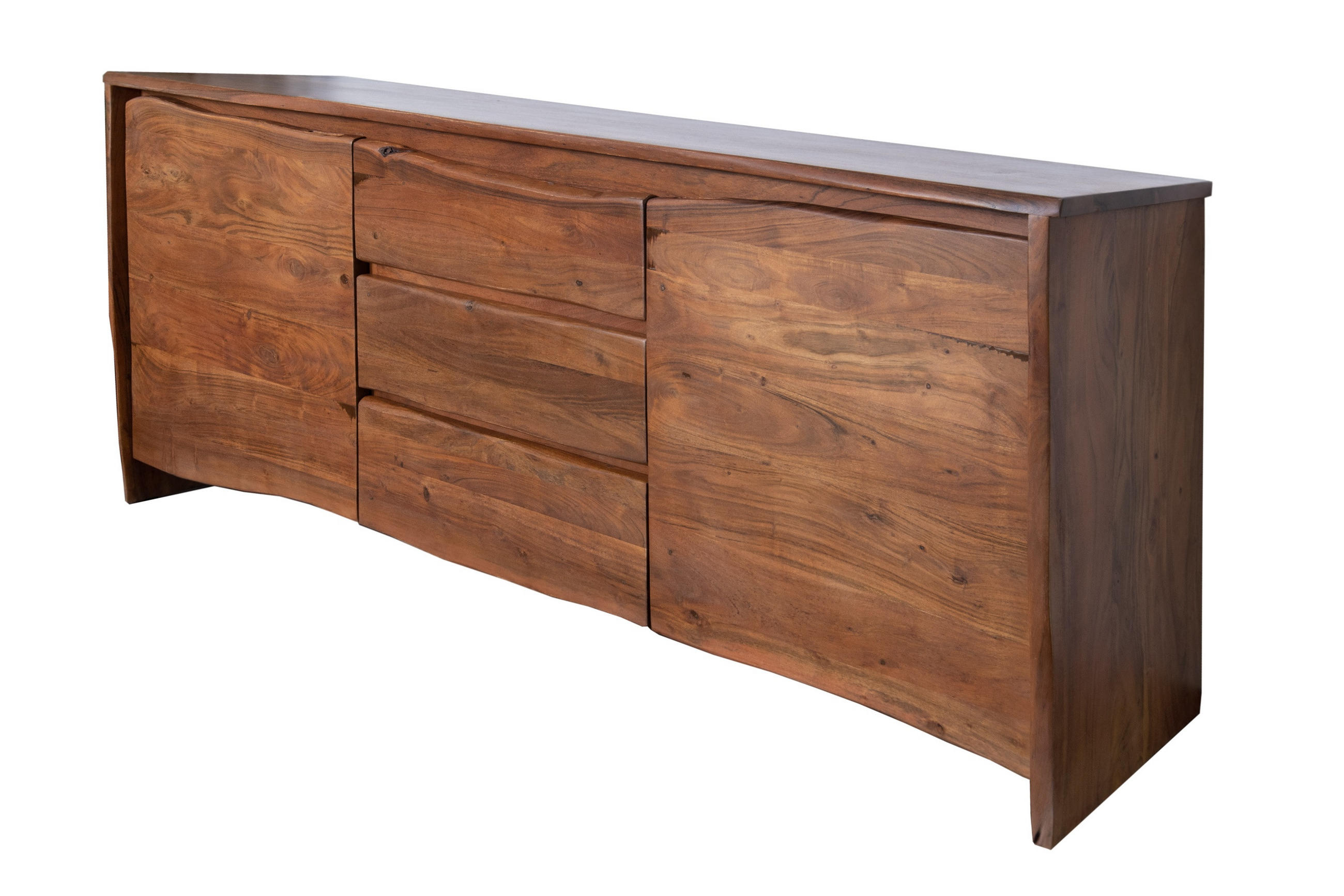 SIDEBOARD DAHLIA - Braun/Naturfarben, Akazienholz/Holz (200/90/45cm) - SAM