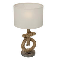 TISCHLAMPE Lampensockel E27 - Creme/Braun, Textil (30/30/55cm) - HOMCOM