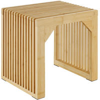 HOCKER Ribb, Belastbarkeit 350 kg, Bambus - Beige, Holz (45/43/35cm) - tectake
