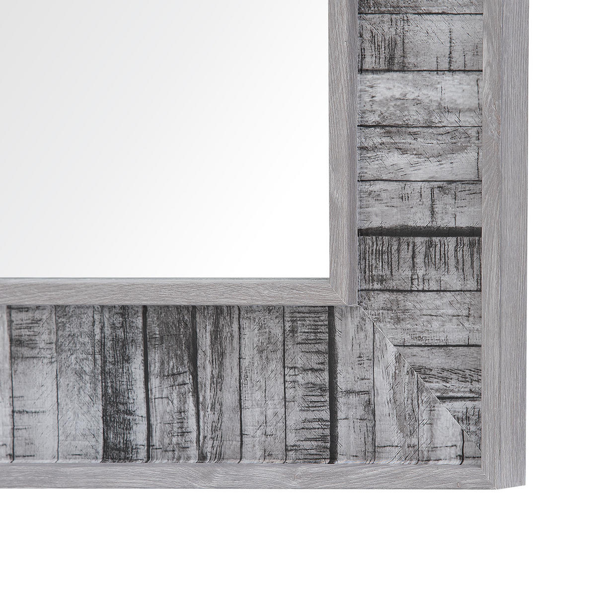WANDSPIEGEL grau/weiß rechteckig 50/130 cm Rosnoen - Weiß/Grau, Kunststoff (50/130/3cm) - Beliani