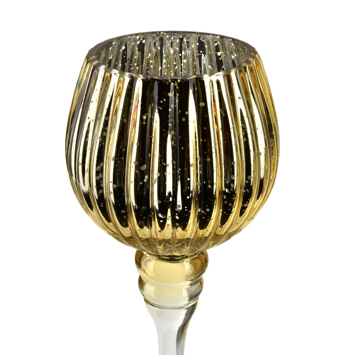KERZENHALTER Donna Gold 12x12x27 cm Glas - Goldfarben, Glas (12/27/12cm) - Mondex