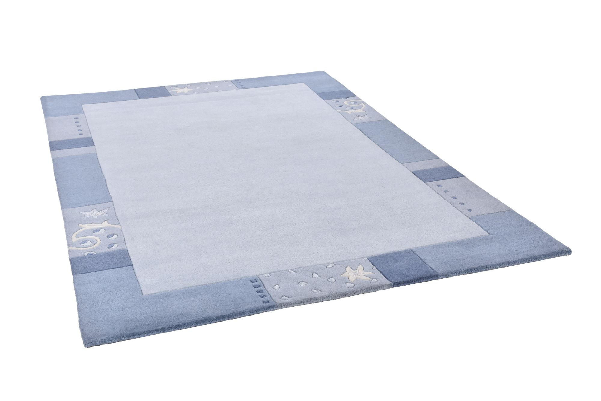 HANDTUFTTEPPICH Royal Ganges 200x200 cm - Hellblau, Textil (200/200cm) - THEKO