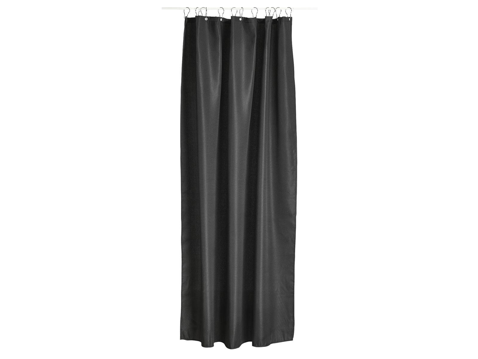 DUSCHVORHANG Lux schwarz 180x200 cm - Schwarz, Textil (200/180cm) - Zone Denmark