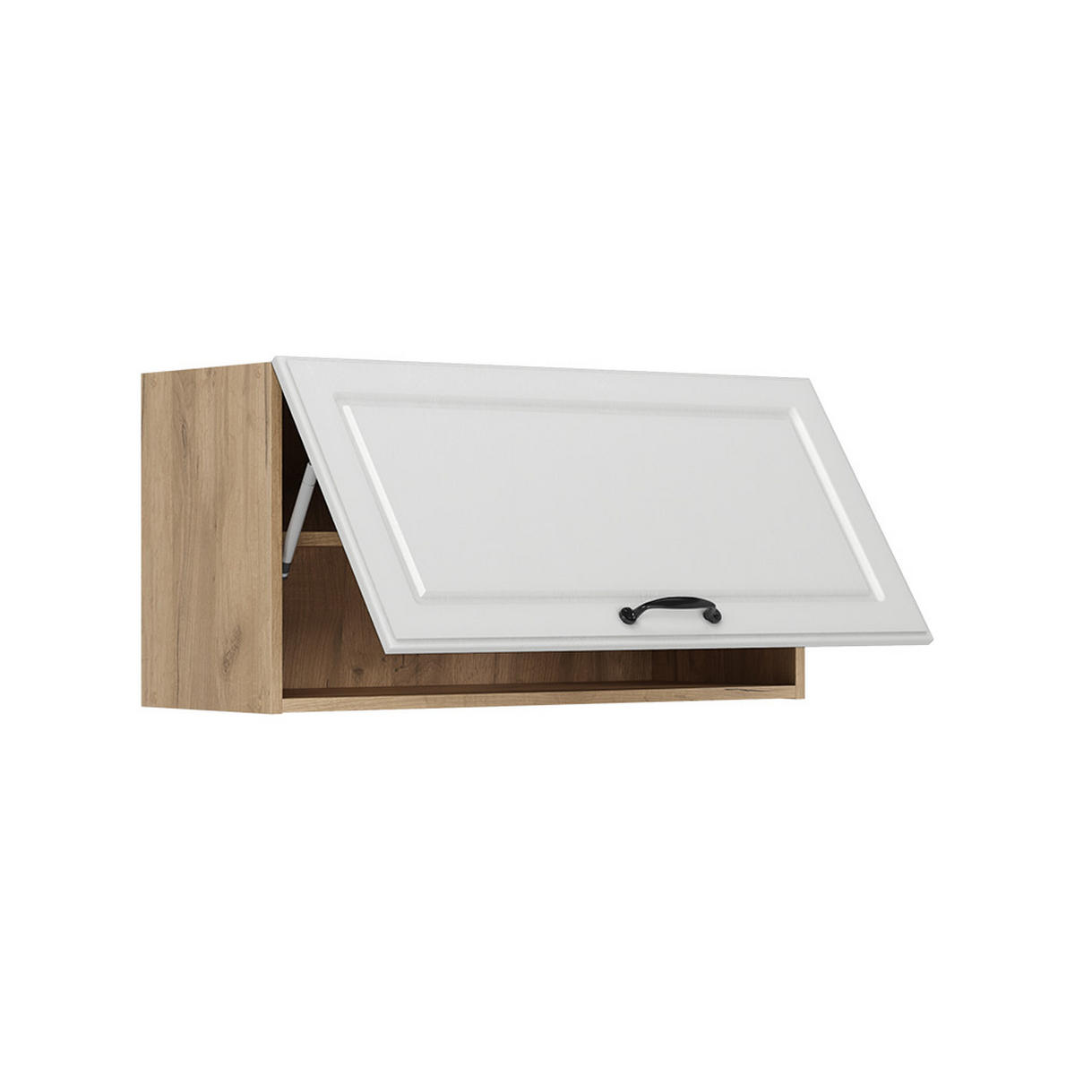 HÄNGESCHRANK R-Line, Weiß Landhaus/Goldkraft Eiche, 80 cm Flach - Honigeiche/Weiß, Holzwerkstoff (80/40/31cm) - Vicco