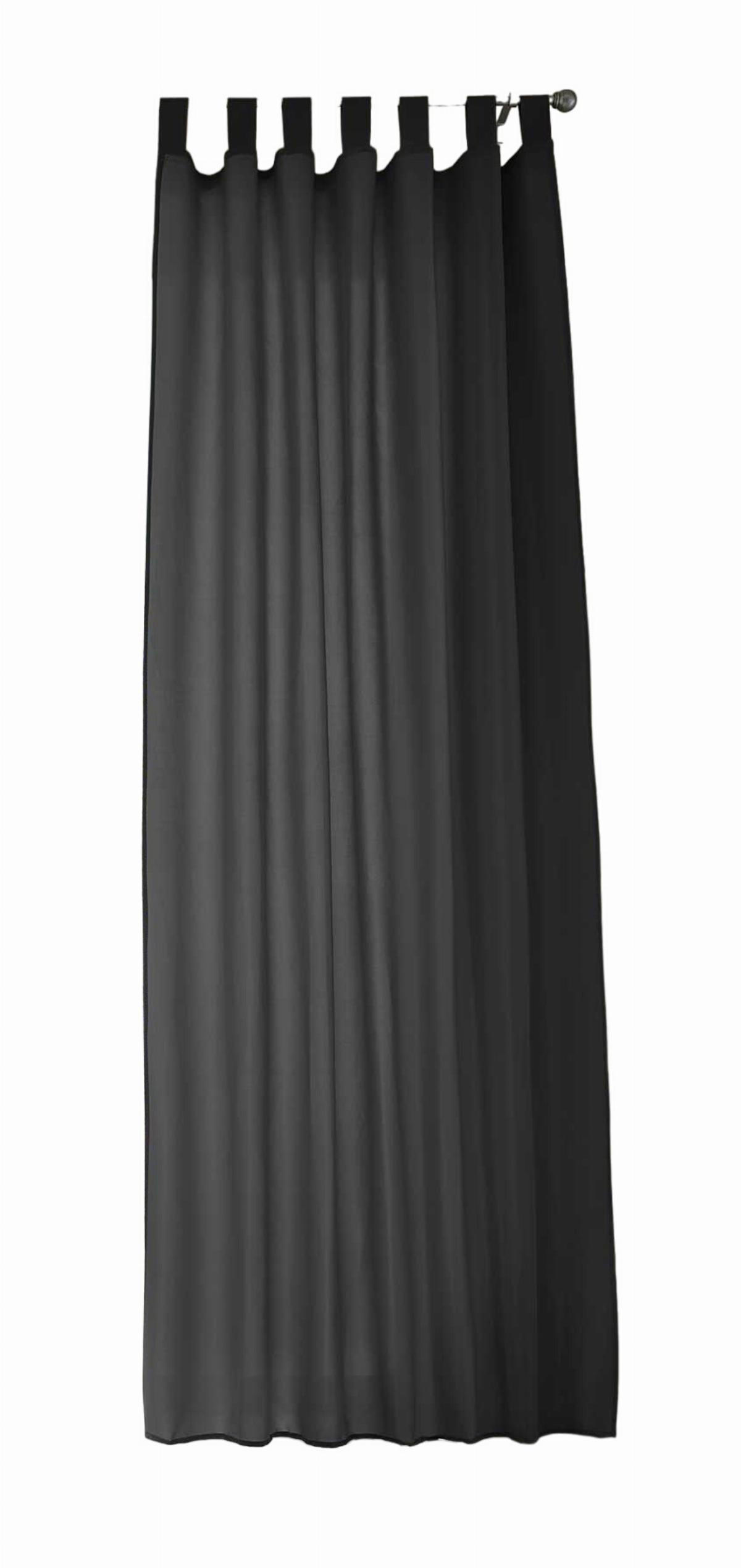 VORHANG POTSDAM HxB 225x140 cm Schwarz - Schwarz, Textil (140/225cm) - Gardinenbox