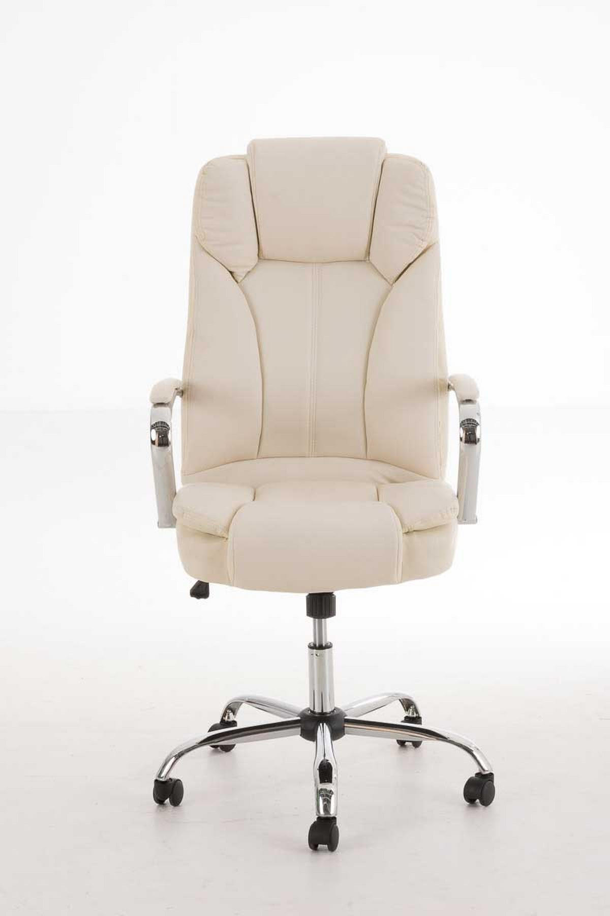 BÜROSTUHL JUBEL 115x62x70 Creme Kunstleder Metall - Creme, Leder/Metall (62/115/70cm) - DELUKE