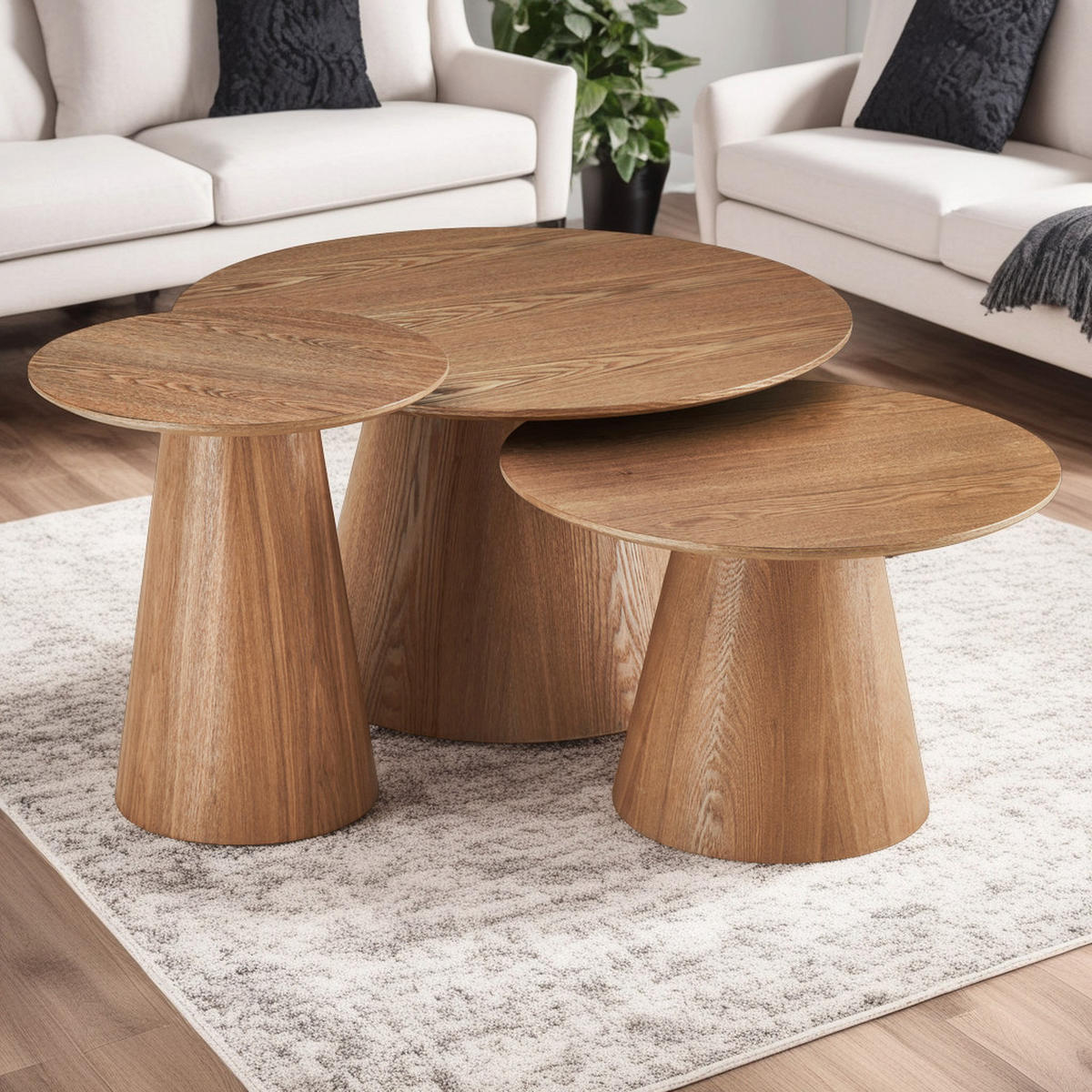 COUCHTISCH rund Naturfarben 45/45/50 cm - Braun, Holz (45/45/50cm) - Furnhouse