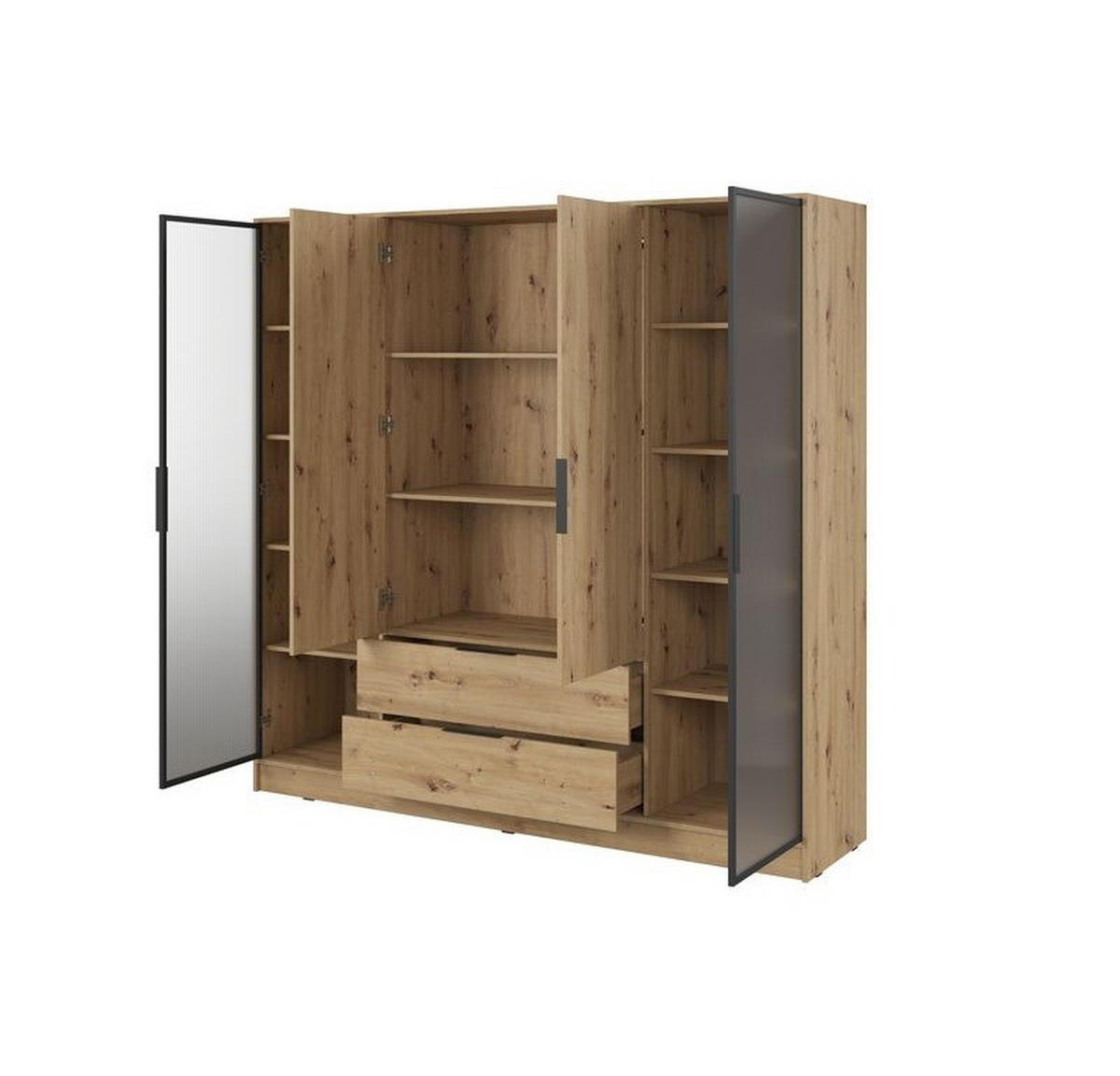 KLEIDERSCHRANK – 206 cm – Kelly – Eiche – KS-GEN0284 - Eiche Artisan, Holzwerkstoff (206/200/51cm) - hi-markt