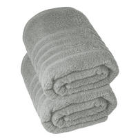 BADETUCH London Stein Grau 2er Set 100x150 - Grau, Textil (100/150cm) - Lashuma