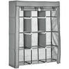 STOFFSCHRANK, Kleiderschrank, Hellgrau - Hellgrau, Metall (43/162.5/125cm) - HOMCOM