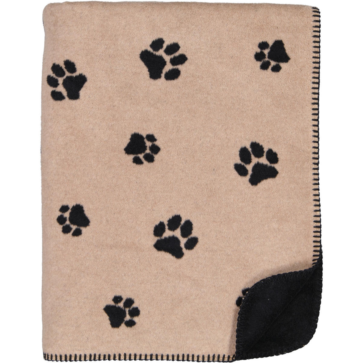 WOHNDECKEN WE LOVE DOGS 62470 SCHWARZ/BEIGE - 93 - Schwarz, Textil (150/200cm) - Cawoe