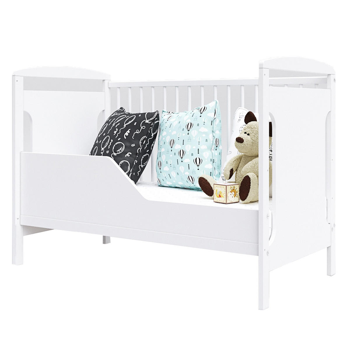 BABYBETT Elinor, Mitwachsendes, Weiß - Weiß, Holz (60/120cm) - Premiers Moments