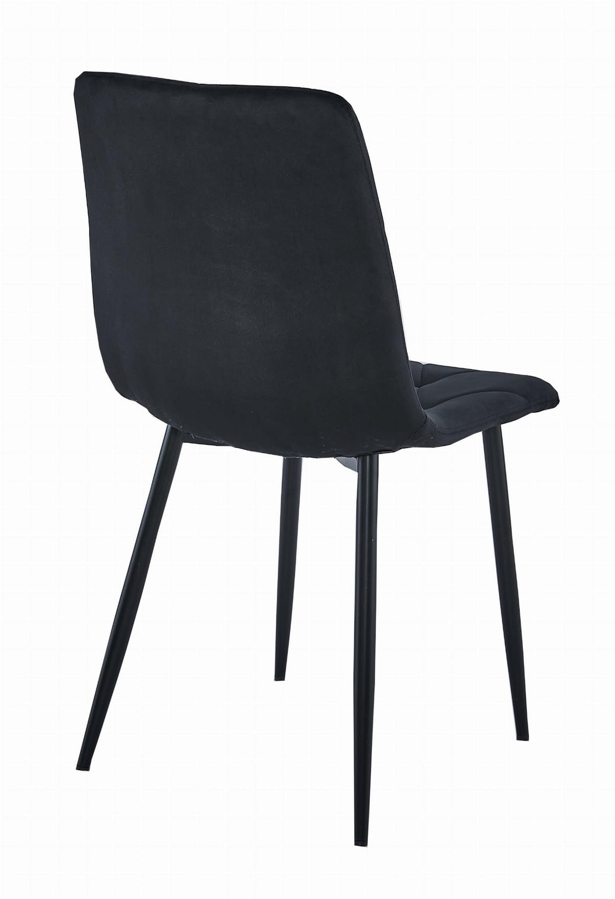 ESSZIMMERSTUHL TYRA schwarzer Sitz, schwarze Beine - Schwarz, Textil (44.5/87/54.5cm) - Valora