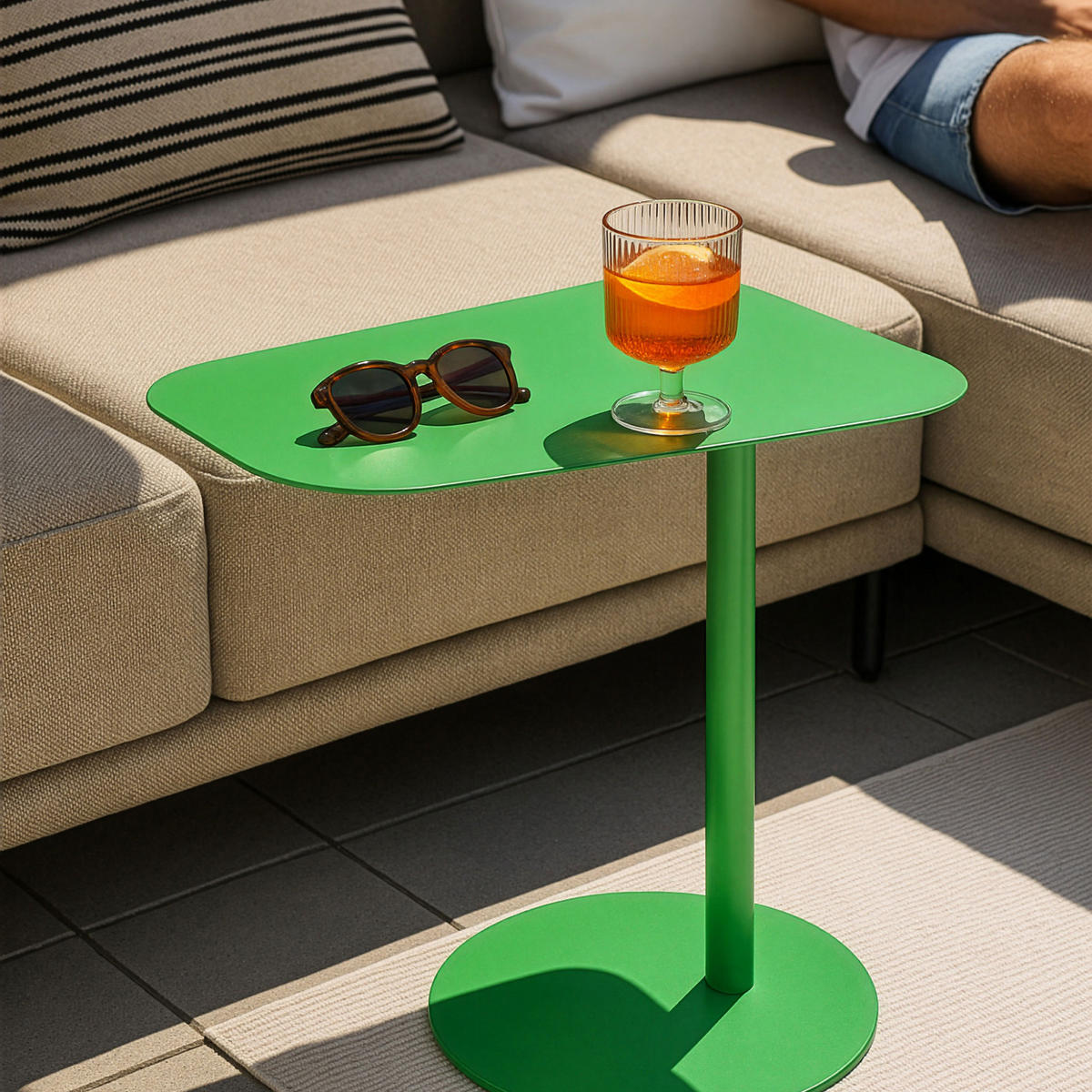 BEISTELLTISCH Nastätten - Grün, Metall (38/50/50cm) - [en.casa]