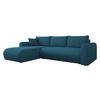 ECKSOFA Eliwo Cord - Blau/Schwarz, Holz/Textil (252/158cm) - MIRJAN24